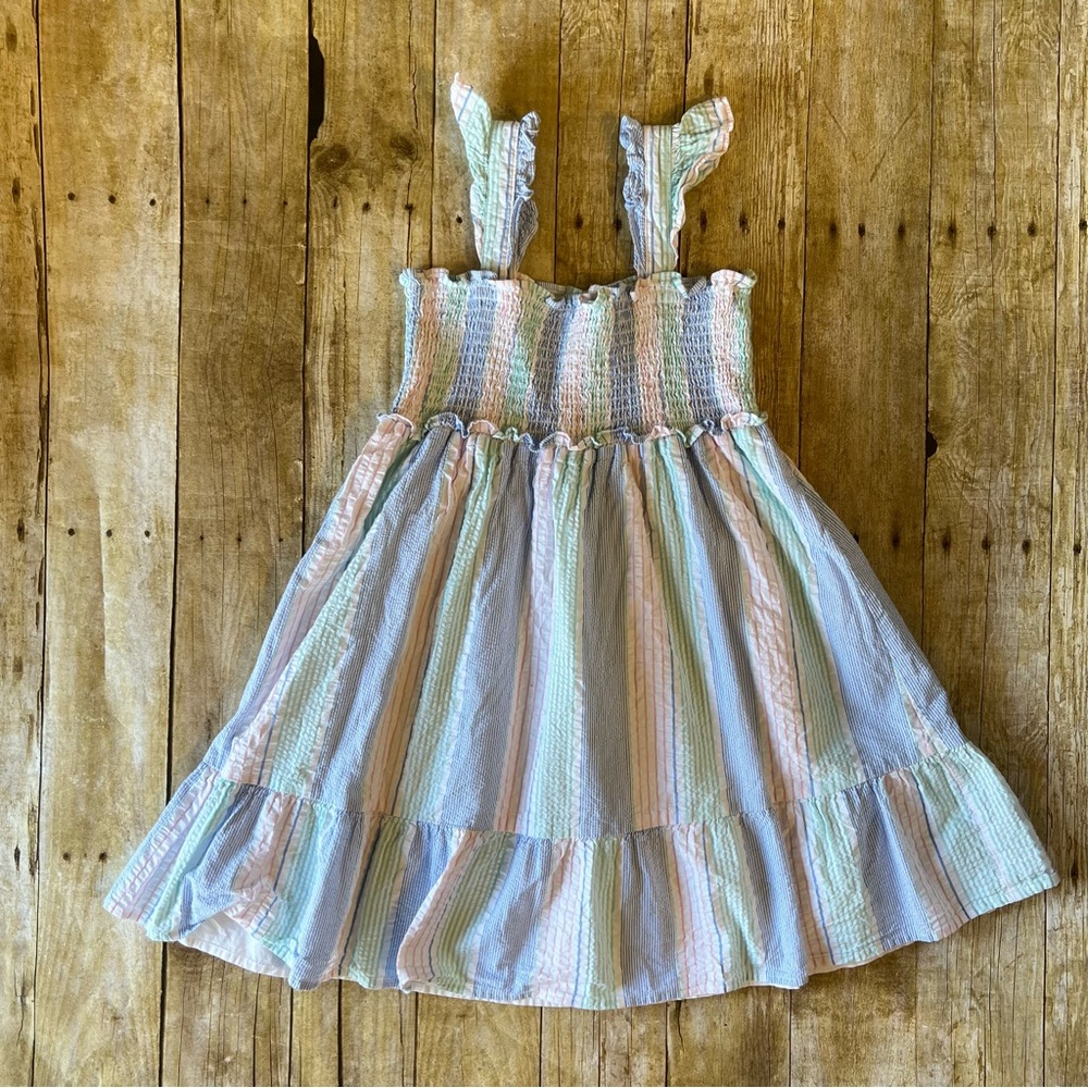 Janie and Jack Seersucker Smocked Dress
